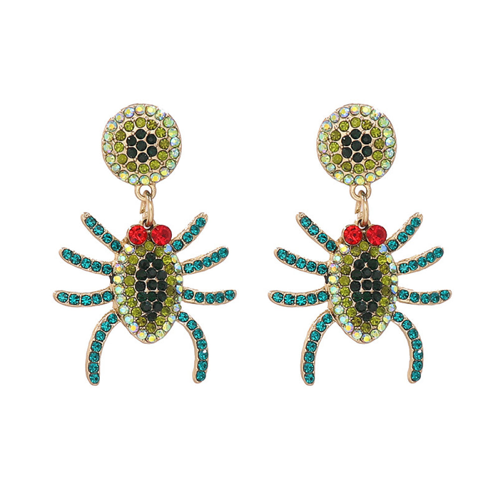 Spider Rhinestone Alloy Earrings